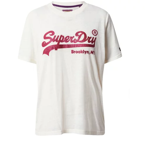 Superdry Majica malina / prljavo bijela