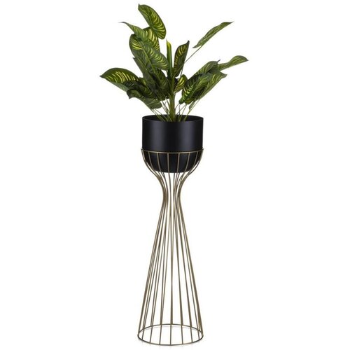 Metalna saksija LOFT 68x20 cm zlatna/crna Cene