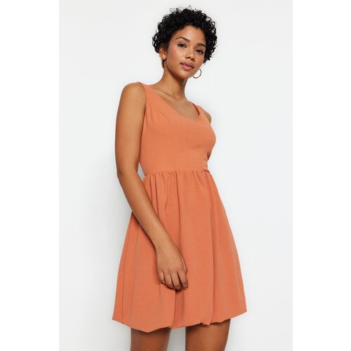 Trendyol Cinnamon Balloon Skirt Woven Mini Dress Cene