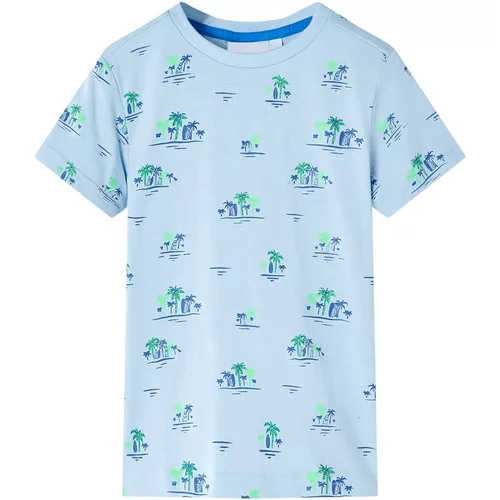 vidaXL Otroška majica s kratkimi rokavi svetlo modra 104