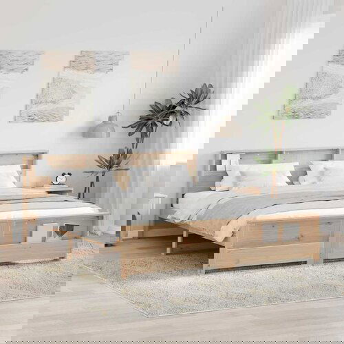 VidaXL Krevetna konstrukcija Smeđa 180 x 200 cm Masivna borovina Slike