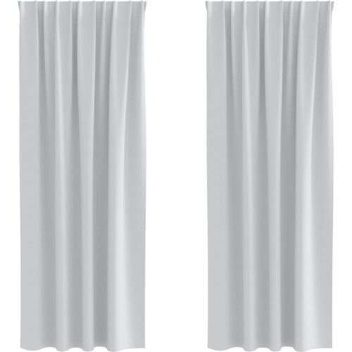 VidaXL Zavjese sa zavjesama 2 pcs Svijetlo siva 225 x 140 cm Poliester Slike