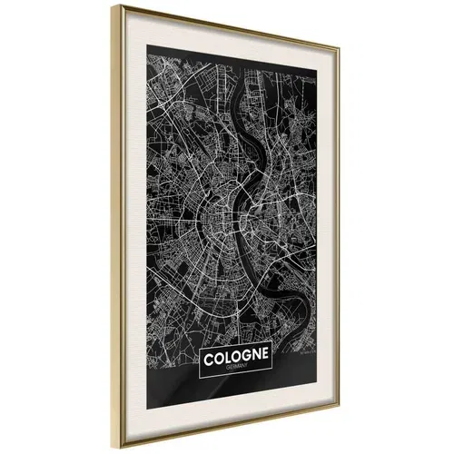 Poster - City Map: Cologne (Dark) 30x45