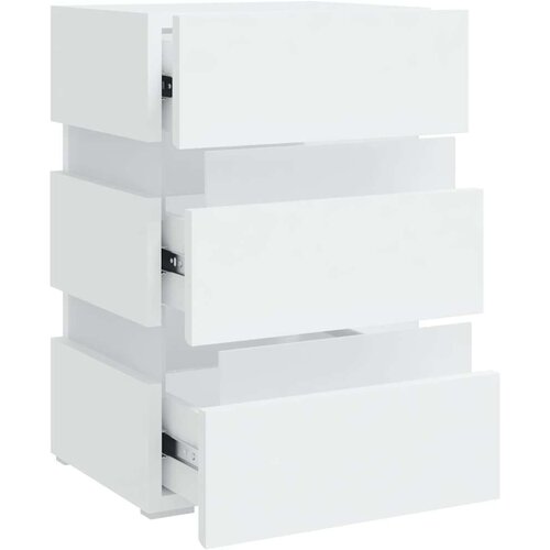 VidaXL LED noćni ormarić bijeli 45 x 35 x 67 od iverice Slike