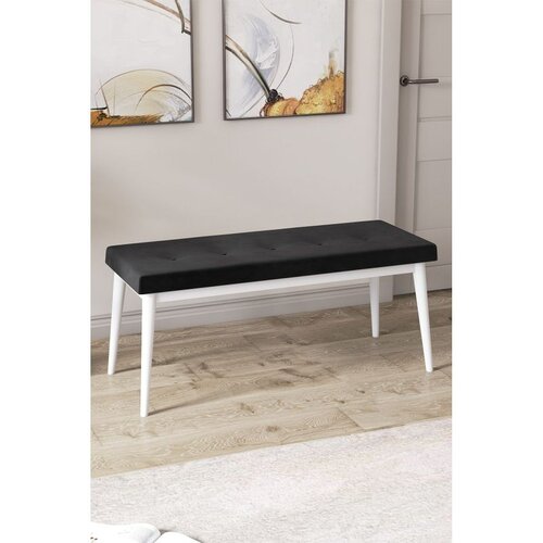 Hanah home klupa Arwen Bench, 105 cm, crna / bela Cene