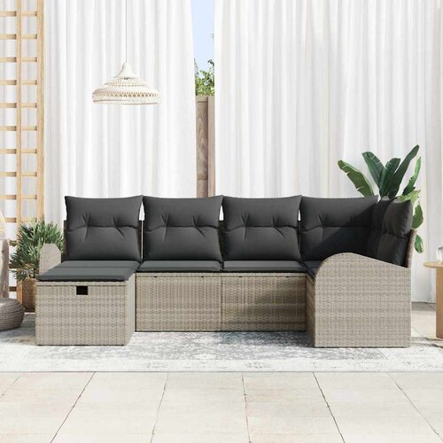  Set sofe 6 kom. Svijetlo siva poliratan Svjetlosiva 234 x 124 x 85 cm Slike