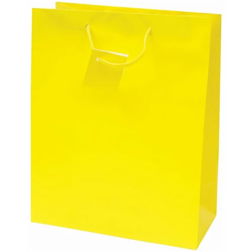  darilna vrečka, plastificirana, velika, mat rumena