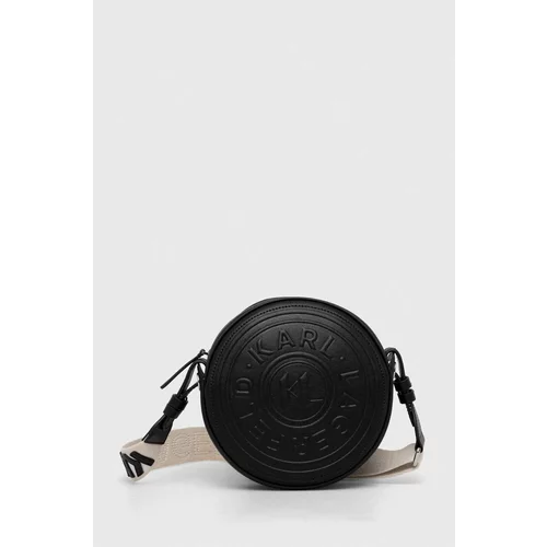 Karl Lagerfeld Usnjena torbica črna barva