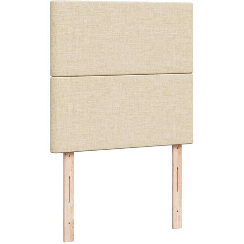 VidaXL Krevet s oprugama i madracem krem 90 x 200 cm od tkanine Slike