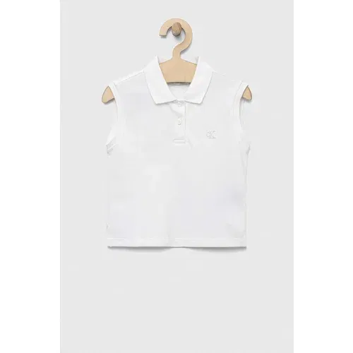 Calvin Klein Jeans Polo majica boja: bijela, s ovratnikom