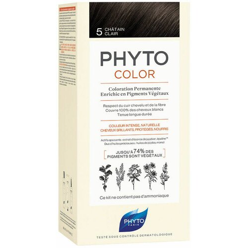  Trajna Barva Phyto Paris Phytocolor 5-casta&amp;ntilde;o claro N&amp;ordm; 5-Castano Claro Slike