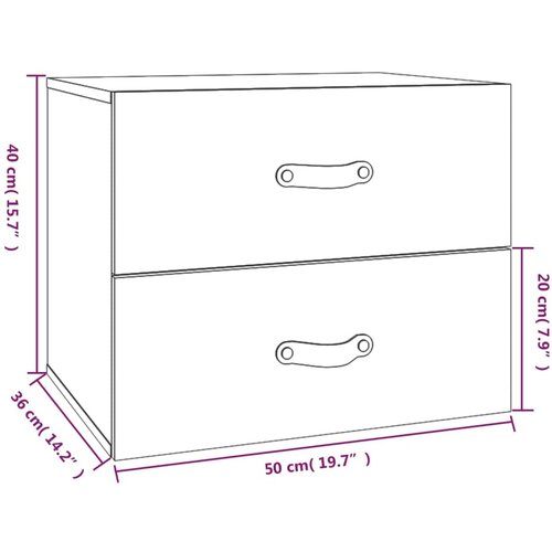 VidaXL Zidni noćni ormarići 2 kom bijeli 50 x 36 x 40 cm Slike