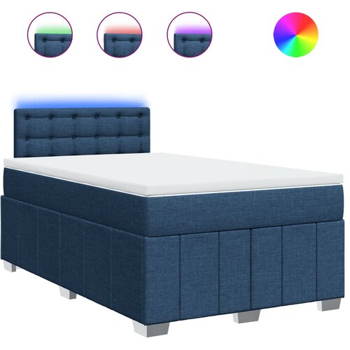 vidaXL Box spring postelja z vzmetnico modra 120x190 cm blago, (21305026) Cene