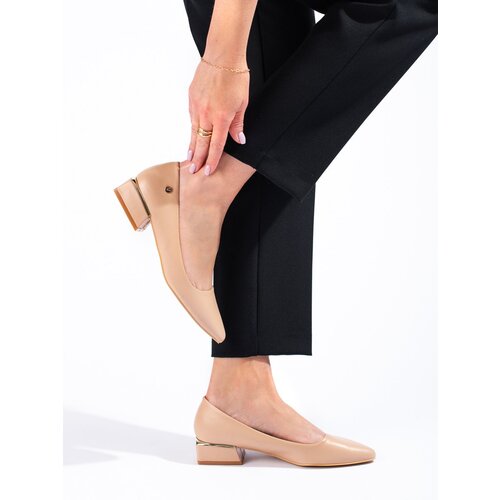 VINCEZA Suede women's low-heeled ballerinas beige Cijene