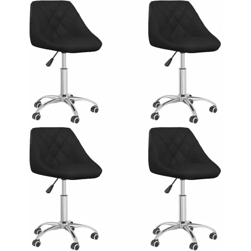  Okretne blagovaonske stolice od umjetne kože 4 kom crne