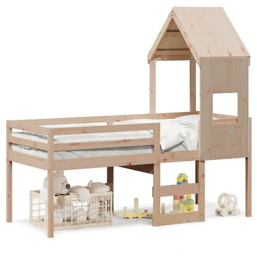 vidaXL Visoki krevet s krovom 75 x 190 cm od masivne borovine Cene