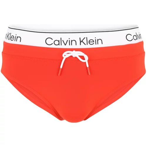 Calvin Klein Swimwear Kupaće hlače narančasto crvena / crna / bijela