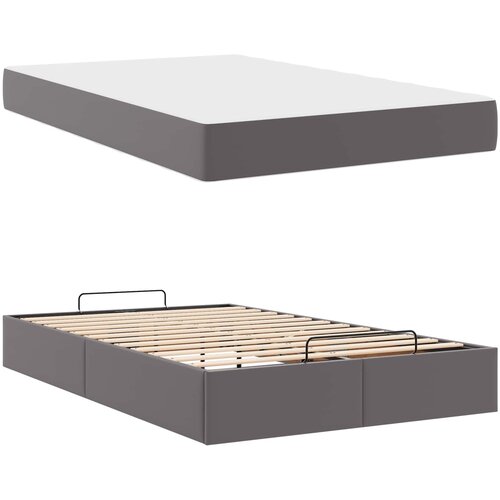  Okvir kreveta s madracem Ostalo 2 kom. Siva PVC 120 x 190 cm Slike
