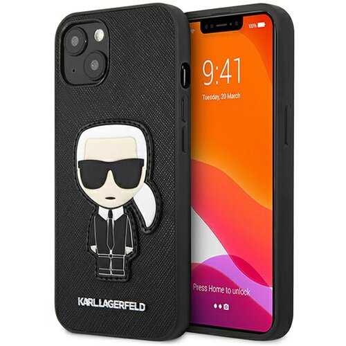 Karl Lagerfeld KLHCP13SOKPK IPHONE 13 MINI 5,4 CZARNY/BLACK HARDCASE SAFFIANO IKONIK KARL`S PATCH, (21898434) Cene