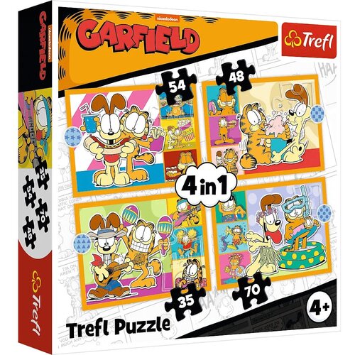 Trefl Puzzle 4u1 Garfield loves lasagna 34673 - 54/ 48/ 35/ 70 delova Cene