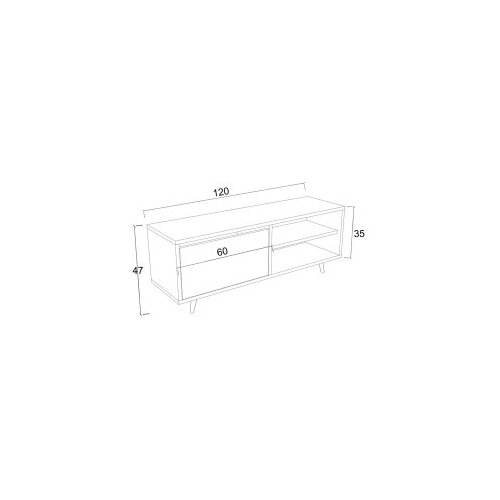 Hanah home TV komoda Maku, 120x47x35 cm, Krem Slike