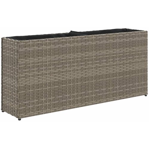  Vrtna sadilica s 2 posude siva 90 x 20 x 40 cm od poliratana Slike