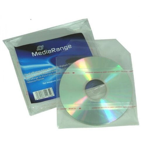 Mediarange samolepilni prozorni PVC ovitki z zavihkom za CD/DVD/Blu Ray, 50 kom Cene