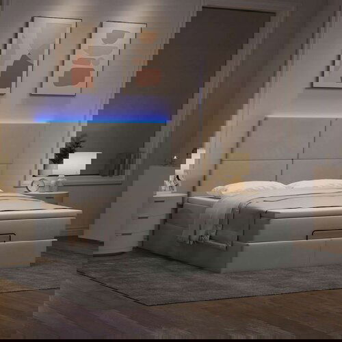 vidaXL Otomanski krevet s madracima i LED 140x200 cm baršunasti Cijene