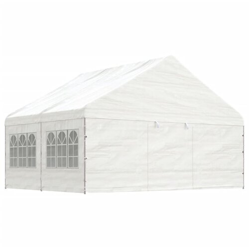 vidaXL Paviljon s streho bel 4,46x5,88x3,75 m polietilen Cene