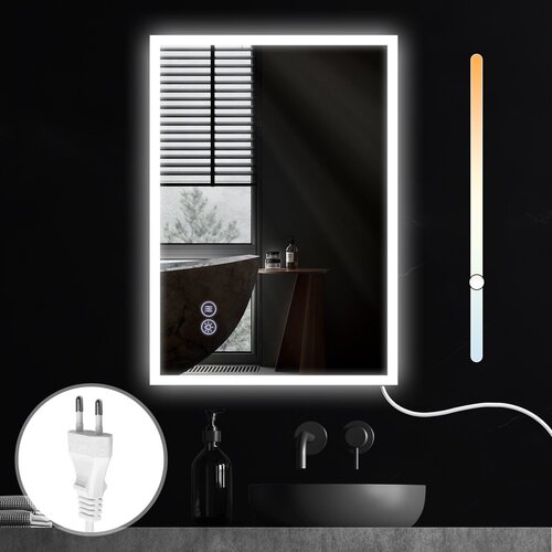 Nettlife Ogledalo z lučjo 50x70cm Stensko LED ogledalo Protieksplozijsko steklo Kopalni&scaron;ko ogledalo z dotikom, (22149691) Cene