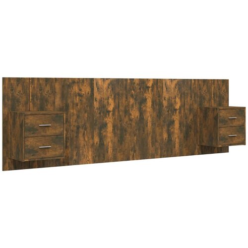 Maison Chic posteljno vzglavje - vzglavna omarica - nočna omarica z omaricami dimljeni hrast konstruiran les, (21706899) Cene