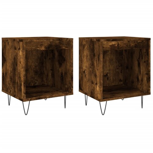Maison Chic Dvo delni komplet Nočne omarice - Nočne mize dimljen hrast 40x35x50 cm inženirski les, (21688764) Slike