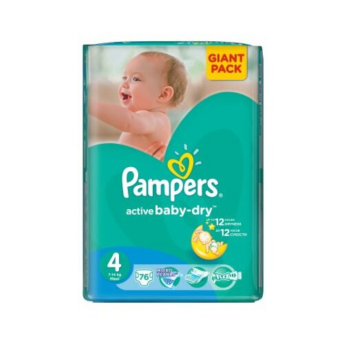 Pampers active baby-dry pelene 4 maxi 76 komada Slike