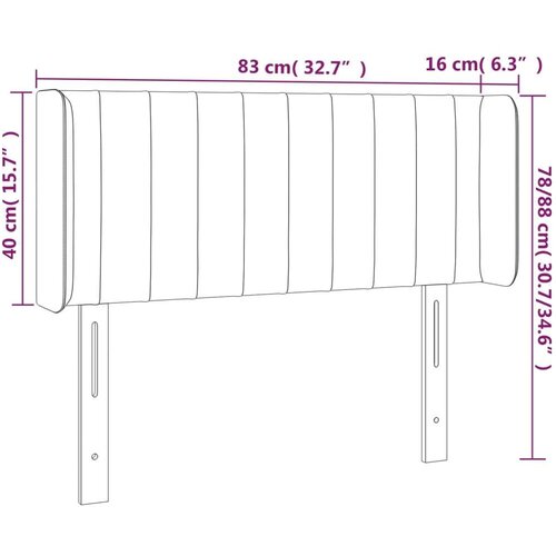 vidaXL LED posteljno vzglavje temno modro 83x16x78/88 cm žamet, (20952011) Cene