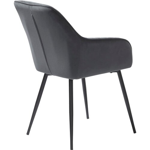 Unique Furniture Sivi žametni jedilni stoli z nasloni za roke v kompletu 2 ks Nolan Stripe &amp;ndash; Slike