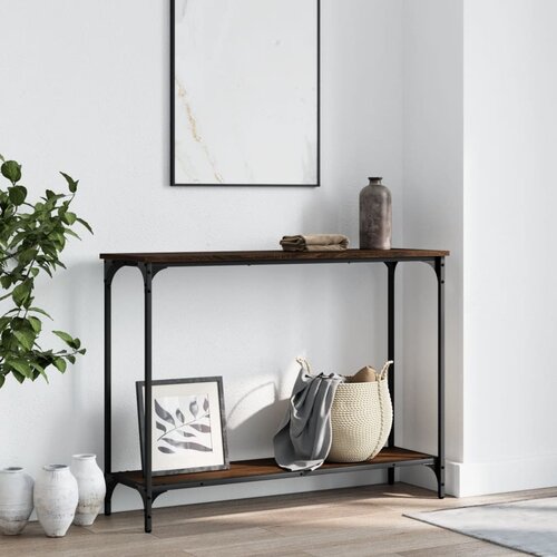  The Living Store Konzolna mizica rjav hrast 101x30,5x75 cm inženirski les - Konzolna Mizica, (21442499) Slike