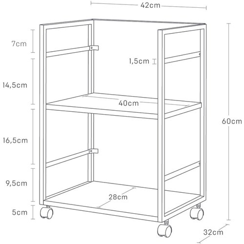 YAMAZAKI Črn kovinski regal na kole&amp;scaron;čkih 42x60 cm Tower &amp;ndash; Slike