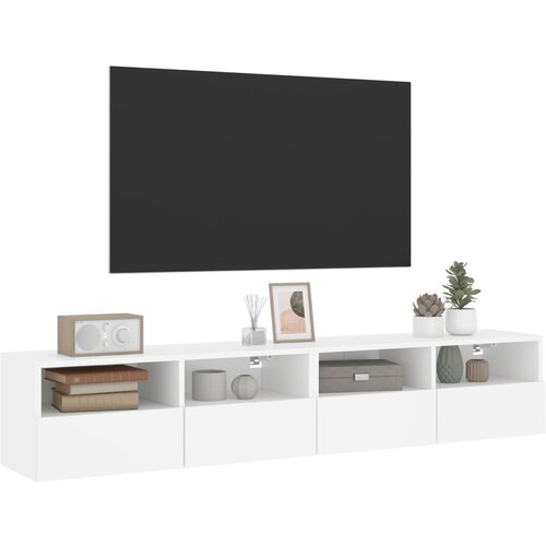  Zidni TV ormarići 2 kom bijeli 80x30x30 cm konstruirano drvo Slike