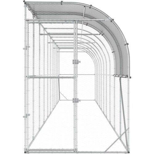  Kavez za piletinu uz zid Srebrna 1000 x 150 x 215 cm Slike