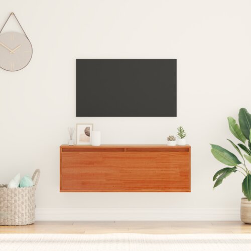  Omarica na steni Vo&scaron;čeno rjava 100 x 30 x 35 cm Trdna borovina Cene