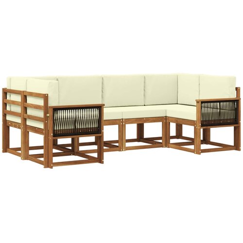 vidaXL Zunanja garnitura za sedenje z blazino 6 pcs Naravna in smetana, (5000280055) Cene