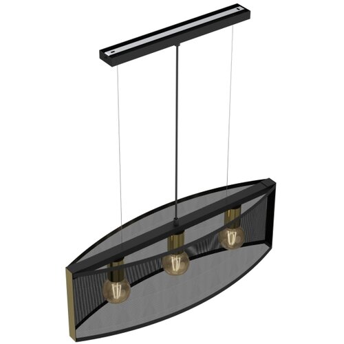 Luster na sajli KAGA 3xE27/60W/230V crna/zlatna Slike