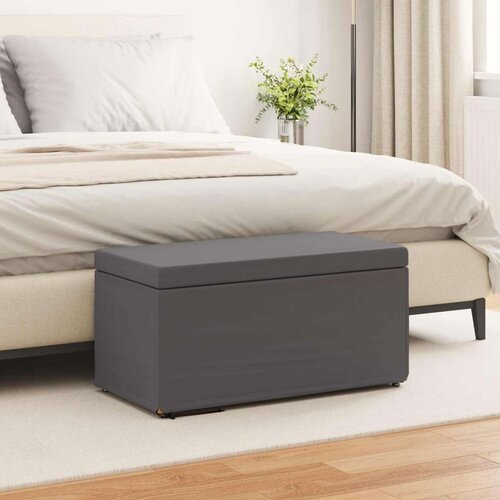  Stolica Siva 81 x 41 x 40 cm Umjetna Koža i Fino Radeći Drvo - Siva 80 cm Umjetna koža Cijene