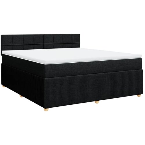 vidaXL Box spring postelja z vzmetnico črna 180x200 cm blago, (21309948) Cene