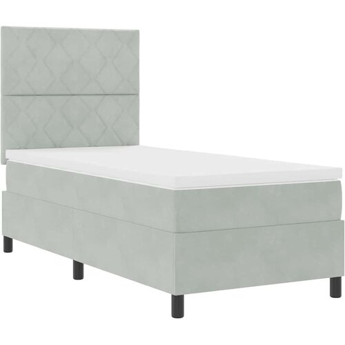  LED Box Spring Krevet Svijetlo siva 100 x 200 cm Bar&amp;scaron;un Slike