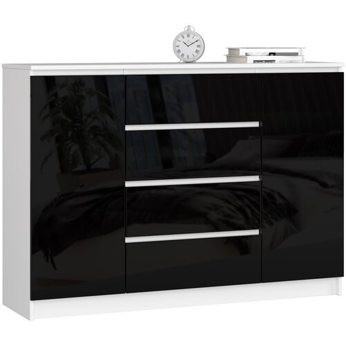 AKORD KOMODA K140 2D 4SZ CLP ČRNA SJAJ, (21703216) Slike