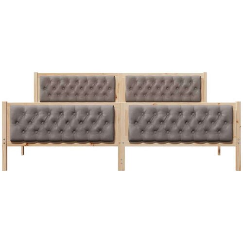  Okvir za krevet Sivo-smeđa 200 x 200 cm tkanina Slike