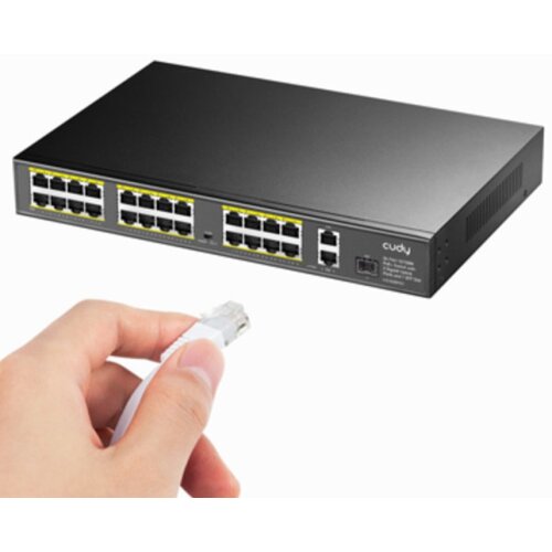 Cudy FS1026PS1 PoE+ Switch with 2 Gigabit Uplink Ports and 1 SFP Slot 24-Port 10/100M Cene