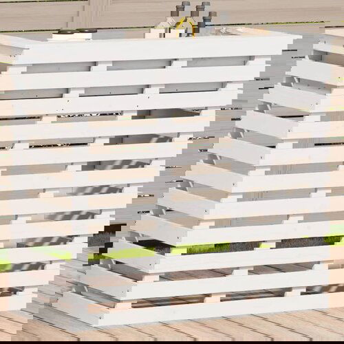  The Living Store Zunanja barska miza bela 113,5x50x103 cm trdna borovina - Zunanja Barska Miza, (21451925) Slike