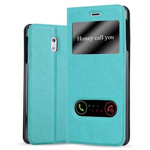 Cadorabo Ohi&scaron;je, združljivo z Nokia 3 2017 v mint turquoise - Za&scaron;čitni ovitek z magnetnim zapiranjem, stoječo funkcijo in 2 okencema za gledanje, (20552523) Cene